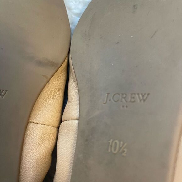 J. Crew leather tan Ballet Flats slip on shoes SZ10.5 - Picture 9 of 10
